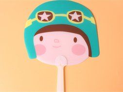 Excelity&reg; Plastic Carton Face Fans Camping Concert Festival Holiday Outdoor Party Hand Fan - Set of 4 N3