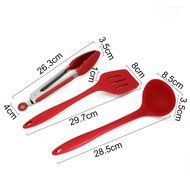 Set of 10 Pieces Silicone Kitchen Cooking Utensils With Hygienic Solid Coating,Heat Resistant Baking Spoonula,...