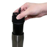 Equaliteria&trade;Portable stainless steel grey French Press 12oz travel mug with filter and double wall insulated thermos...