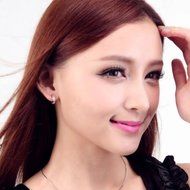 18k Silver Hoop Earrings Crystal Heart Stud Women Round Charming Jewellery Hot N7