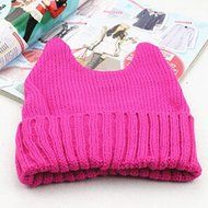 KAKA(TM) Girls' Korean Stylish Winter Warm Knitting Wool Lovely Cat Ears Hat N5