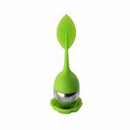 GOOTRADES Tea Infuser Leaf Strainer Handle with Steel Ball Silicone Leaf Lid (pack of 2) (Blue)