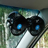 Daeil Korea Adsorption Twin 4 inch Car Fan 360 degree Rotate Rolling Portable Cooler (24) N5