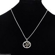 Tree Of Life Pendant Necklace Carved Live Love Family Laugh Letter Jewelry Gift N3