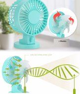 Tuansing Summer Office USB Mini Desk Fan Portable Fan Leque Air Conditioner DC 5V 2 Blades Cooler Adjustable Speed...