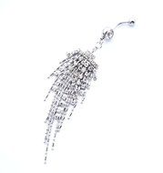 Dedegui 14g Silver tassel Dangling Belly Button Navel Ring Body Piercing Jewelry