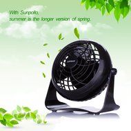 SUNPOLLO Desktop USB Fan, Mini Table Fan for Home and Office (USB Powered, Large Airflow, Personal Cooling, Quiet... N7