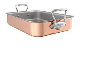 Mauviel Made In France M&#039;heritage 150s 6117.30 11.8 by 8.6-Inch Rectangular Roasting Pan with Cast Stainless Steel...