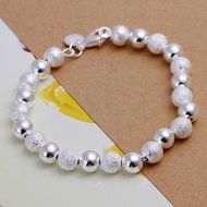 New Women 925 Sterling Silver Plated Bead Chain Bracelet Necklace Jewelry Set N5