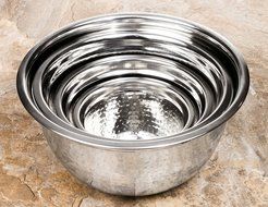 US Shopee LLP 4 Pcs Stainless Steel Mixing Bowls Set - Set of 4 German Mixing Bowls Cookware Set (Hammered) (Stainless...