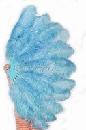 Hot-fans Double Layer Ostrich Feather Fan 30" X 54", Baby Blue N2