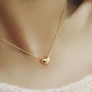Elegant Women Gold Love Heart Short Necklace Earring Fashion Jewelry Sets Gift N3