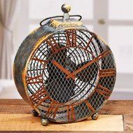 Deco Breeze Dbf0125 Antique Clock Figurine Fan, Wood And Metal, 9-3/4"L X 4-1/2"W X 12"H N2