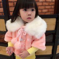Yaheeda Baby Girl Plush Short Coat Cloak Jacket Outwear Snowsuit Ball Thick Warm Clothes N18