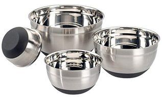ChefGiant Stainless Steel Mixing Bowls with Non-Slip Silicone Base, 1-1/2, 3, 5 and 8-Quart, - 2 Sets of 4 -