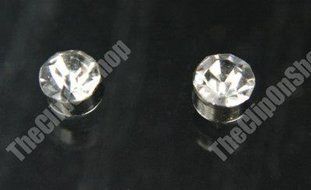 CLIP ON magnetic DIAMANTE 4mm crystal studs RHINESTONE EARRINGS non-pierced N3