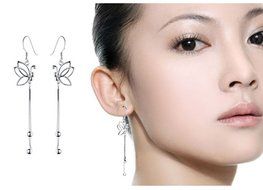 Silver Jewelry Butterfly Dangle Ear Wire Earrings Beautiful New Women Fashion