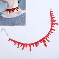 1Pcs Handmade Cutting Bloodstain Necklace Halloween Party Cosplay Accessories N5