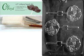 Cybrtrayd J093 Music Staff Lolly Chocolate Candy Mold with Exclusive Cybrtrayd Copyrighted Chocolate Molding Instructions