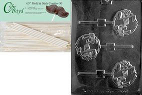 Cybrtrayd J093 Music Staff Lolly Chocolate Candy Mold with Exclusive Cybrtrayd Copyrighted Chocolate Molding Instructions N2