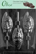 Cybrtrayd T035 Indian Head Girl Lolly Life of the Party Chocolate Candy Mold with Exclusive Cybrtrayd Copyrighted...