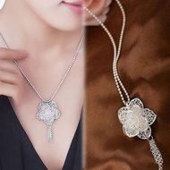 White Rose Shape Design Pendant Jewellery Gift For Women N3