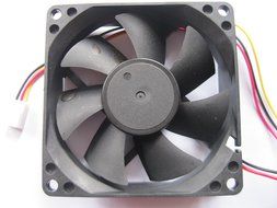 2 pcs Brushless DC Cooling Fan 12V 8025S 7 Blades 3 wire 80x80x25mm Sleeve-bearing Skywalking N2