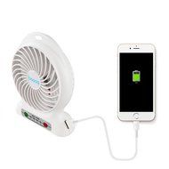 Baaaq Mini USB 3 Speeds Rechargeable Portable Table Fan with Emergency Power Bank, Black N9