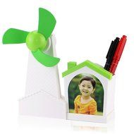 iEGrow Multifunctional Desk Mini USB Fan with Brush Pot, Photo Album 3 in 1 Function Compact Design &amp; Quiet Operation... N15