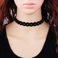Vintage Velvet Choker Necklace For Women Laciness Chain Flower Collar Jewelry N3
