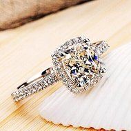 Women Engagement Wedding Ring Crystal Rhinestone White Gold Plated Rings Jewelry (7)