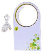 MECO Mini Portable Bladeless Fan No Leaf Air Conditioner w/ USB Cable Desktop Green N2