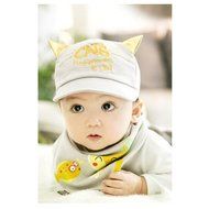 KAKA(TM) Babys Girls Boys Lovely Spring Summer Hat Cute Peaked Cap with Scarf Beige N12