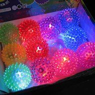 Vktech&reg; Flashing Light Up Spikey High Bouncing Balls Novelty Sensory Hedgehog Ball N3