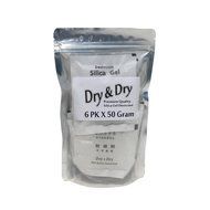50 Gram Pack of 6 "Dry&amp;Dry" Silica Gel Packets Desiccant Dehumidifiers N5
