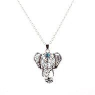 Women New Fashion Charm Vintage Silver Elephant Choker Pendant Chain Necklace