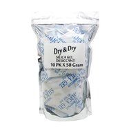 50 Gram Pack of 6 "Dry&amp;Dry" Silica Gel Packets Desiccant Dehumidifiers N10