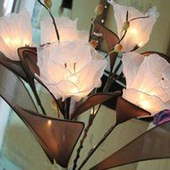 KAKA(TM) Amaryllis Flowers Led String Lights with Plug-in Light Decorate Vase Lantern Warm White Light 220V N4
