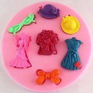 Y&amp;XL&amp;H Bridal Bouquets Skirt Fondant Cake Chocolate Silicone Mold