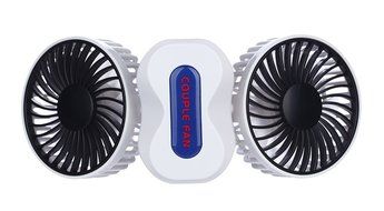 Coomoors Couples Mini Fan Dual Head Portable USB Rechargeable Personal Fan Quiet Operation Desktop Fan with LED... N10
