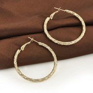 Fashion Women's Ear hoop Twisted dangle Earrings 14K Gold Plated jewelry Gift