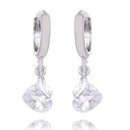 New Arrival! Silver Fashion Heart Gemstone Dangle Earrings Hot Sale N6