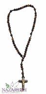 Catholic Praying Rosary Jesus Hematite Crucifix Jerusalem Brown Agate Beads N3