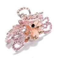 Hair Clip Barrette Clamp Claw Metal Rhinestone Crystal Flower Hair Accessories