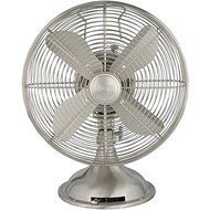 HUNTER 90400 12&quot; Retro Personal Table Fan with Brushed Nickel Finish