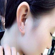Women Fashion Rhinestone Gold Silver Crystal Earrings Ear Hook Stud Jewelry Gift N4