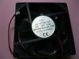 2 pcs Brushless DC Cooling Fan 12V 12038S 7 Blades 2 wire 120x120x38mm Sleeve-bearing Skywalking N2