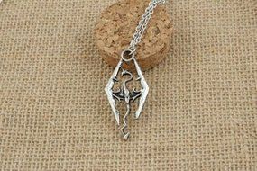 Fashion Cool The Elder Scrolls Logo Skyrim Dragon Pendant Charm Necklace Chain N4