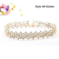 Charm Gold Choker Collar Beads Rhinestone Crystal Pendant Chain Necklace Jewelry N6
