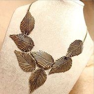 Charm Vintage Bohemia Leaves Pendant Chain Bib Statement Choker Collar Necklace N3